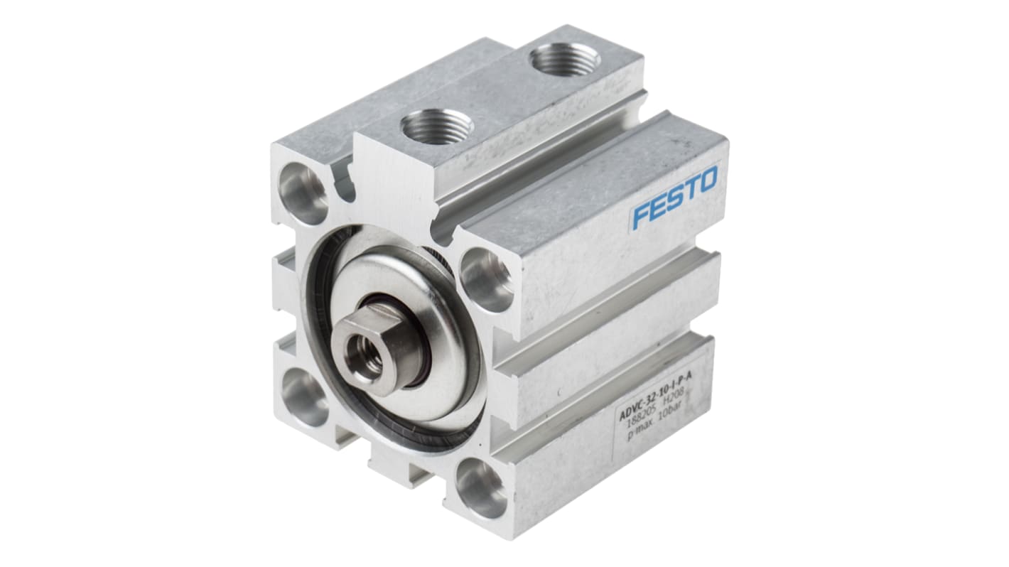 Festo Pneumatic Cylinder - 188205, 32mm Bore, 10mm Stroke, ADVC Series, Double Acting