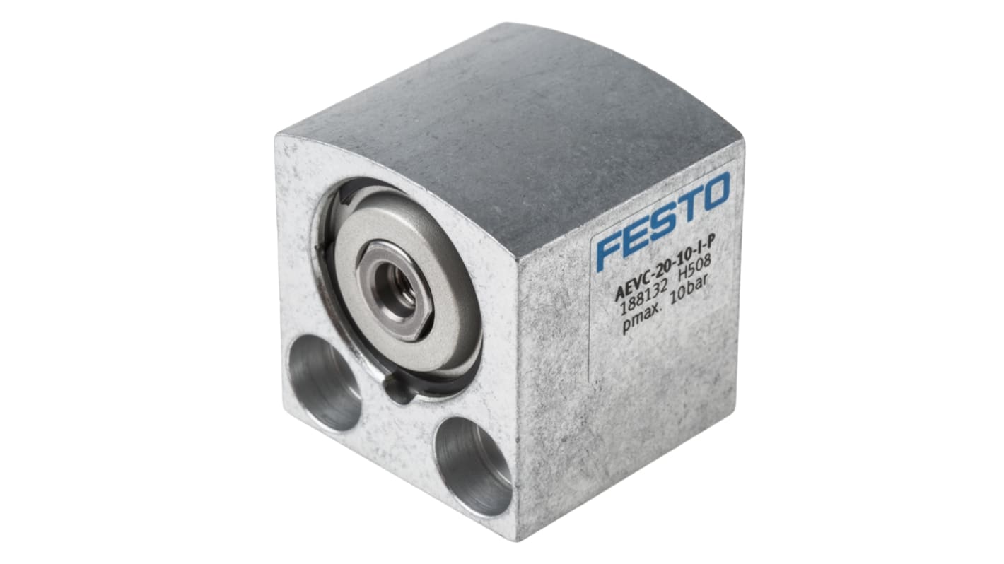 Cilindro pneumatico Festo AEVC 188132, Singolo effetto, foro da 20mm, corsa 10mm, M5, 10 bar max