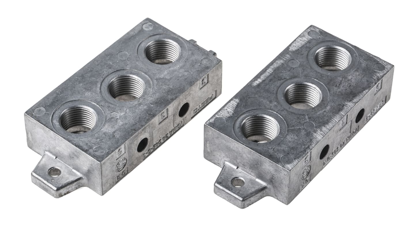 Festo NEV series 3 station G 3/8 Manifold End Base for use with Standard Valves