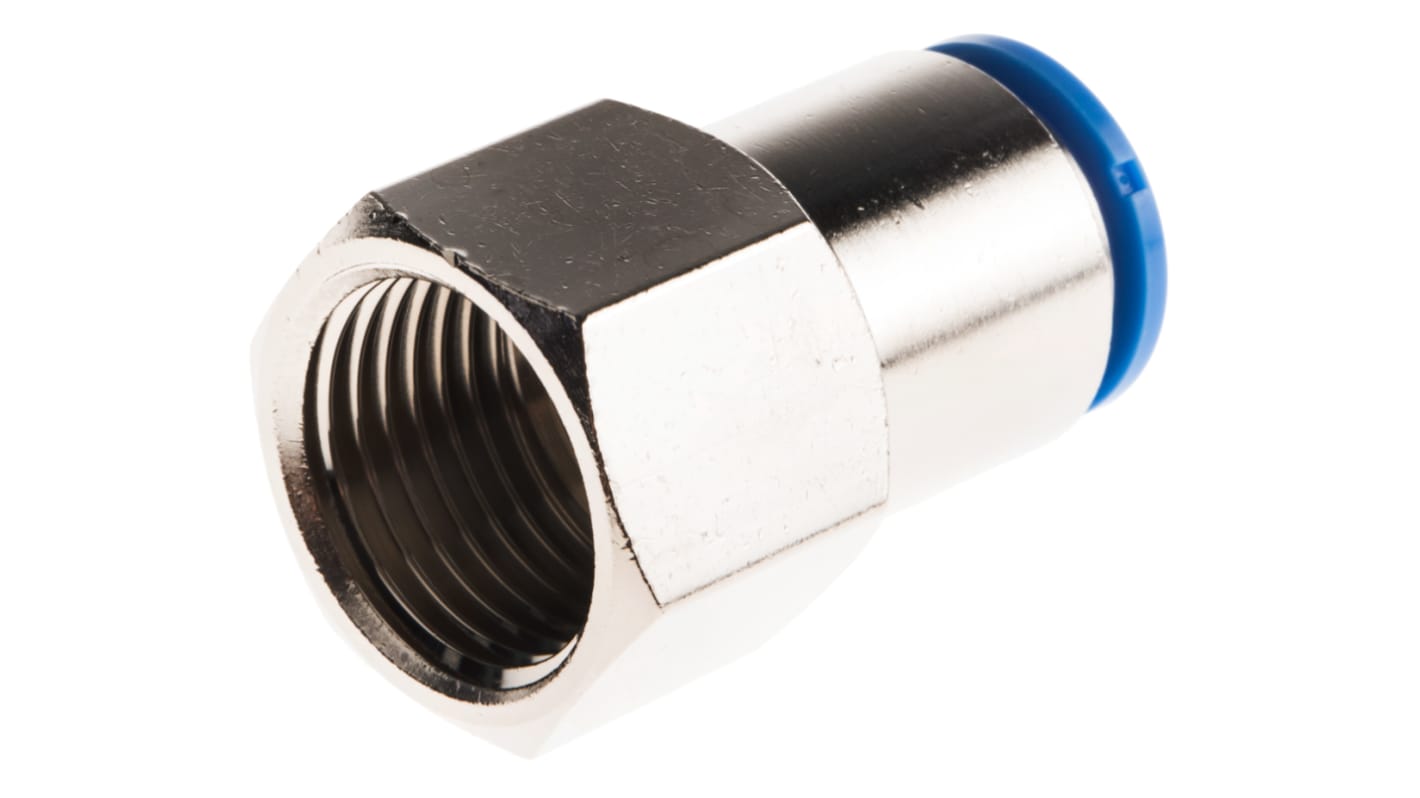 Festo QS Series Straight Threaded Adaptor, G 1/2 Female to Push In 12 mm, Threaded-to-Tube Connection Style, 190653