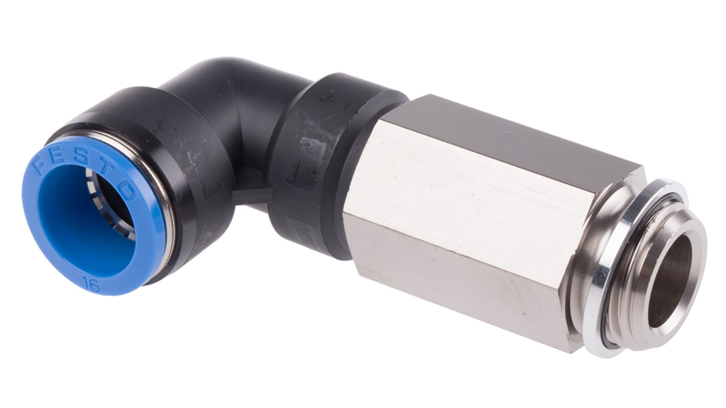 Adaptateur fileté coudé Festo QS vers Enfichable, 16 mm G 1/2 Mâle