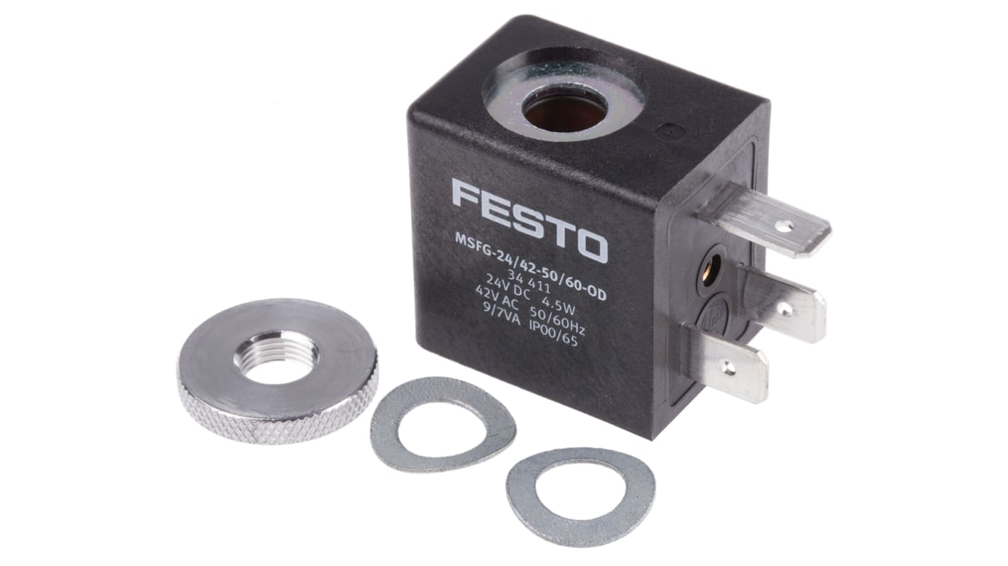 MSFG-24/42-50/60-OD | Festo 24 V dc, 42 V ac Solenoid Valve Coil | RS 