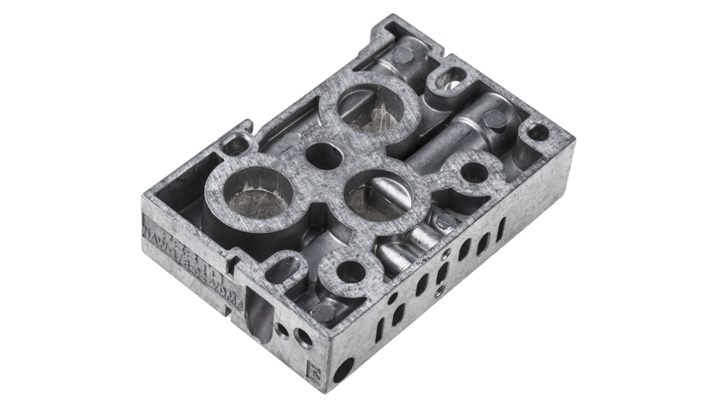 Festo NAW series 2 station G 1/8 Sub Base for use with Solenoid Valves, VSPA Pneumatic Valves