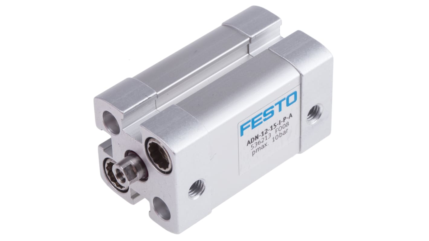 Festo Pneumatic Cylinder - 536213, 12mm Bore, 15mm Stroke, ADN Series, Double Acting