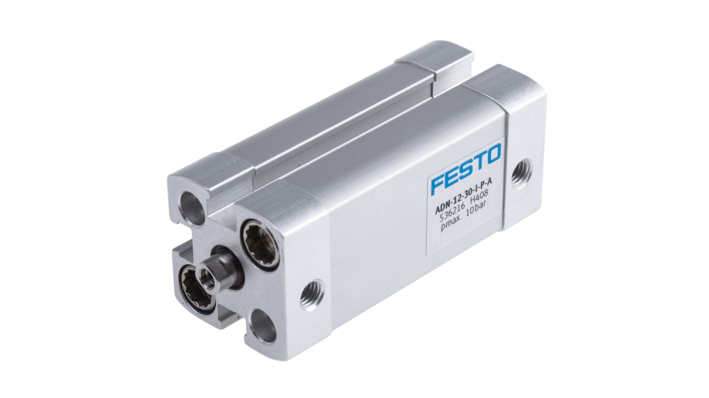 Vérin pneumatique Festo ADN 536216 Double Action , alésage de 12mm, course de 30mm Femelle M5