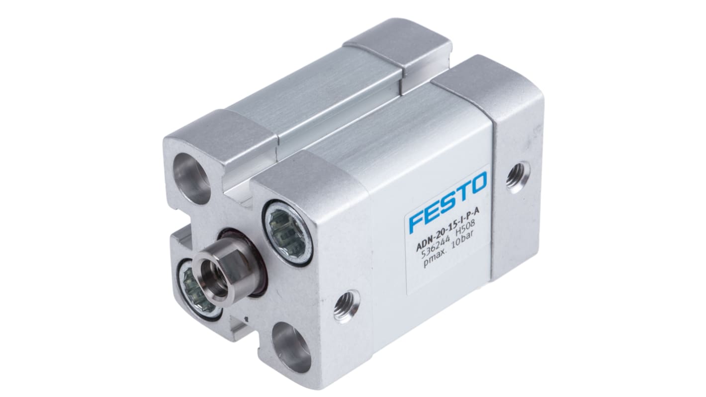 Festo Pneumatic Cylinder - 536244, 20mm Bore, 15mm Stroke, ADN Series, Double Acting