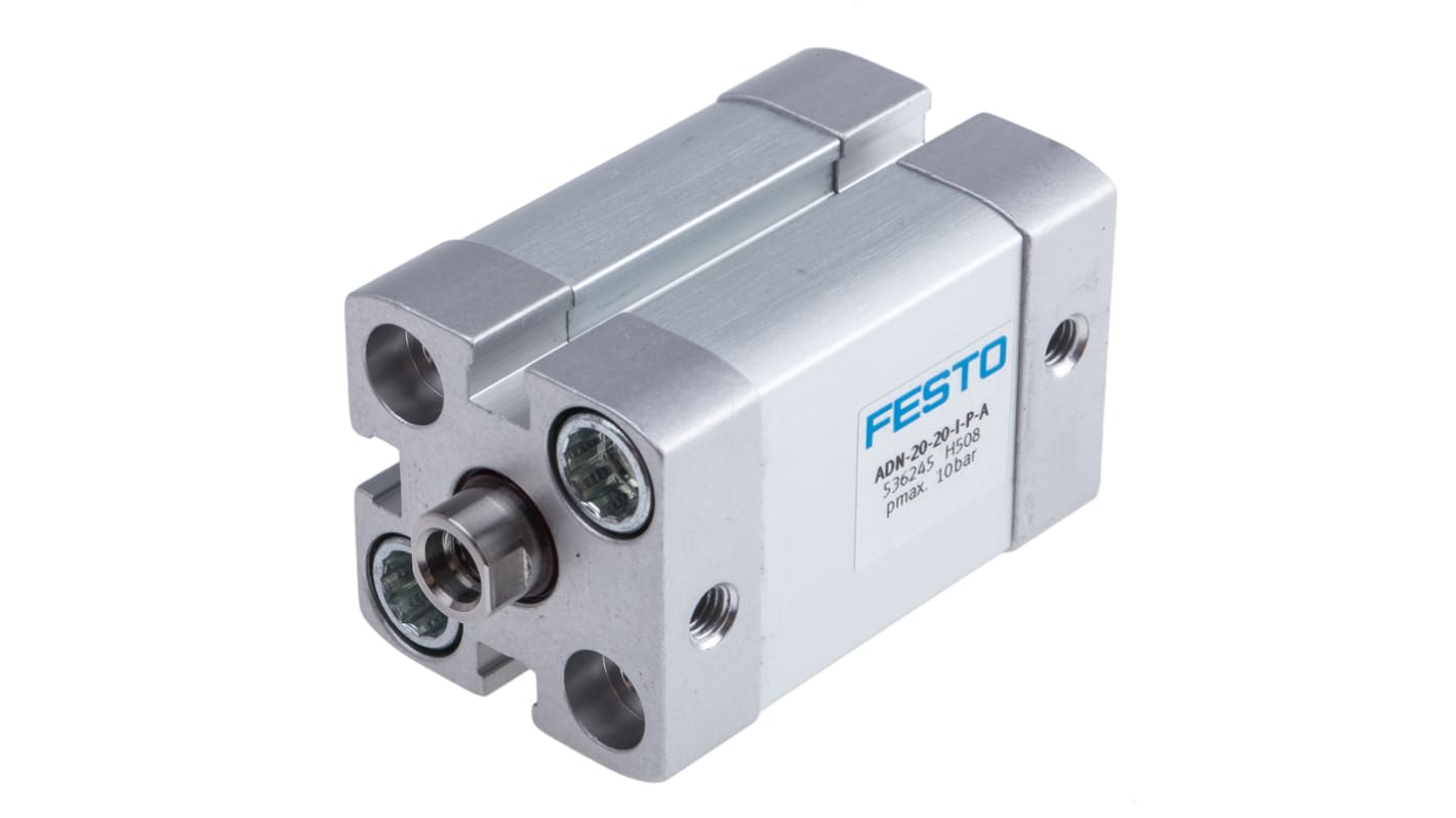 Cilindro pneumatico Festo ADN 536245, Doppio effetto, foro da 20mm, corsa 20mm, M5, 10 bar max