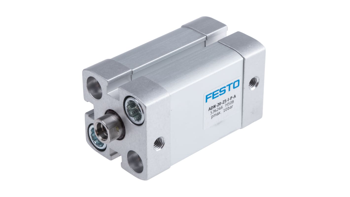 Festo ADN 536246, M5 Pneumatikzylinder doppeltwirkend, Bohrung Ø 20mm / Hub 25mm, bis 10 bar