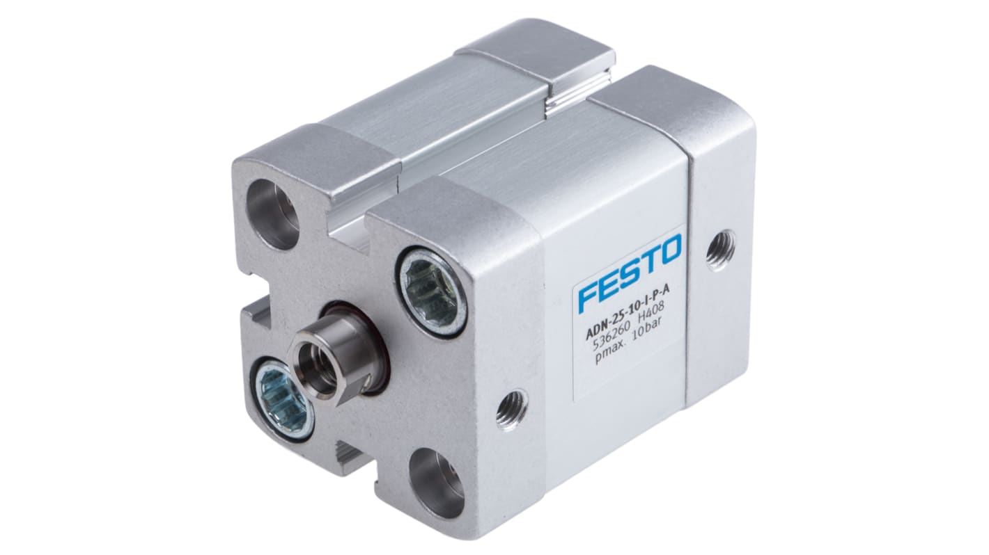 Festo Pneumatic Cylinder - 536260, 25mm Bore, 10mm Stroke, ADN Series, Double Acting