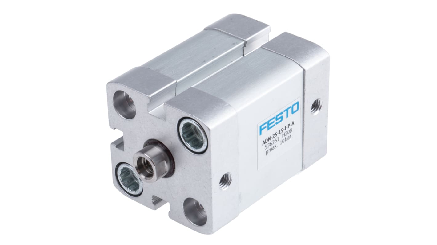 Festo Pneumatic Cylinder - 536261, 25mm Bore, 15mm Stroke, ADN Series, Double Acting