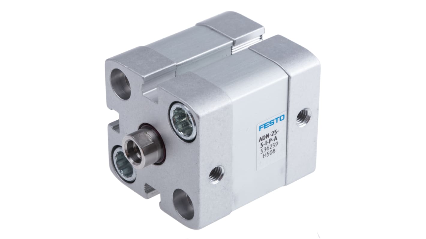 Vérin pneumatique Festo ADN 536259 Double Action , alésage de 25mm, course de 5mm Femelle M5