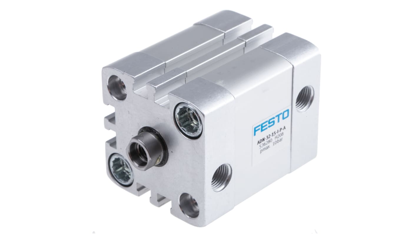 Festo ADN 536280, G 1/8 Pneumatikzylinder doppeltwirkend, Bohrung Ø 32mm / Hub 15mm, bis 10 bar