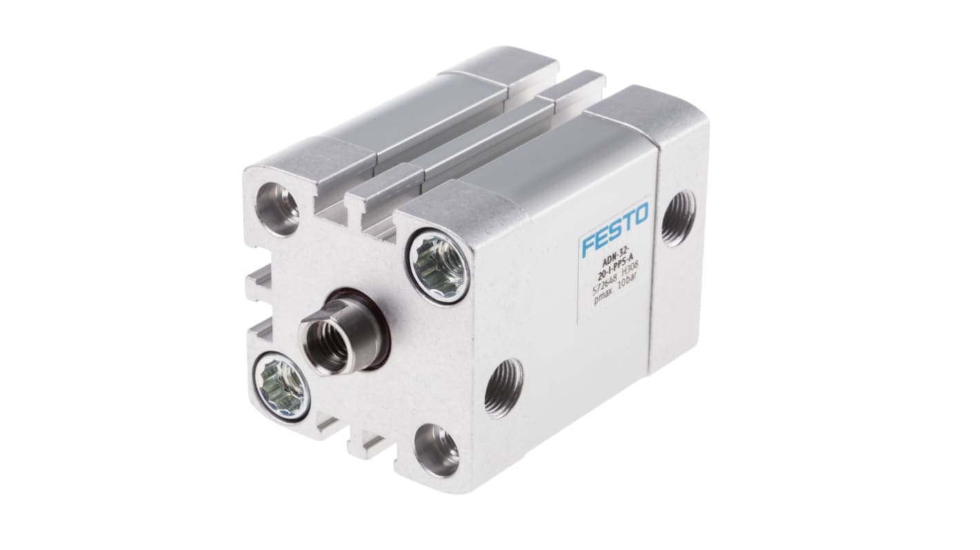 Festo ADN 572648, G 1/8 Pneumatikzylinder doppeltwirkend, Bohrung Ø 32mm / Hub 20mm, bis 10 bar