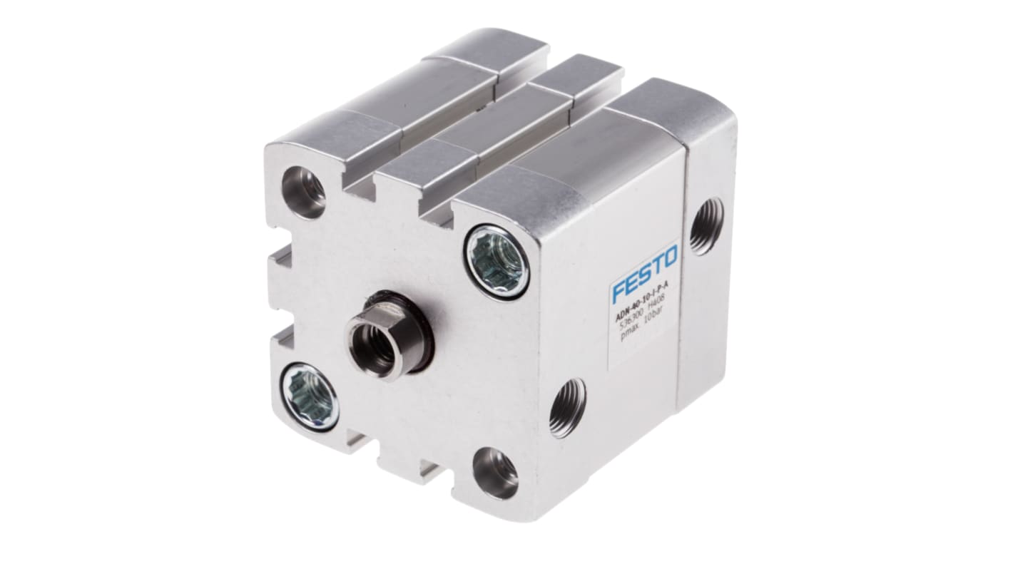 Festo Pneumatic Cylinder - 536300, 40mm Bore, 10mm Stroke, ADN Series, Double Acting