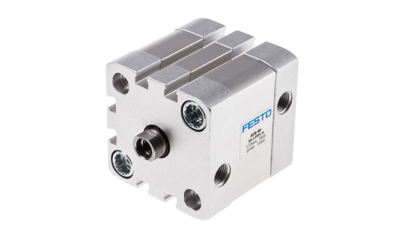 Festo Pneumatic Cylinder - 572664, 40mm Bore, 10mm Stroke, ADN Series, Double Acting