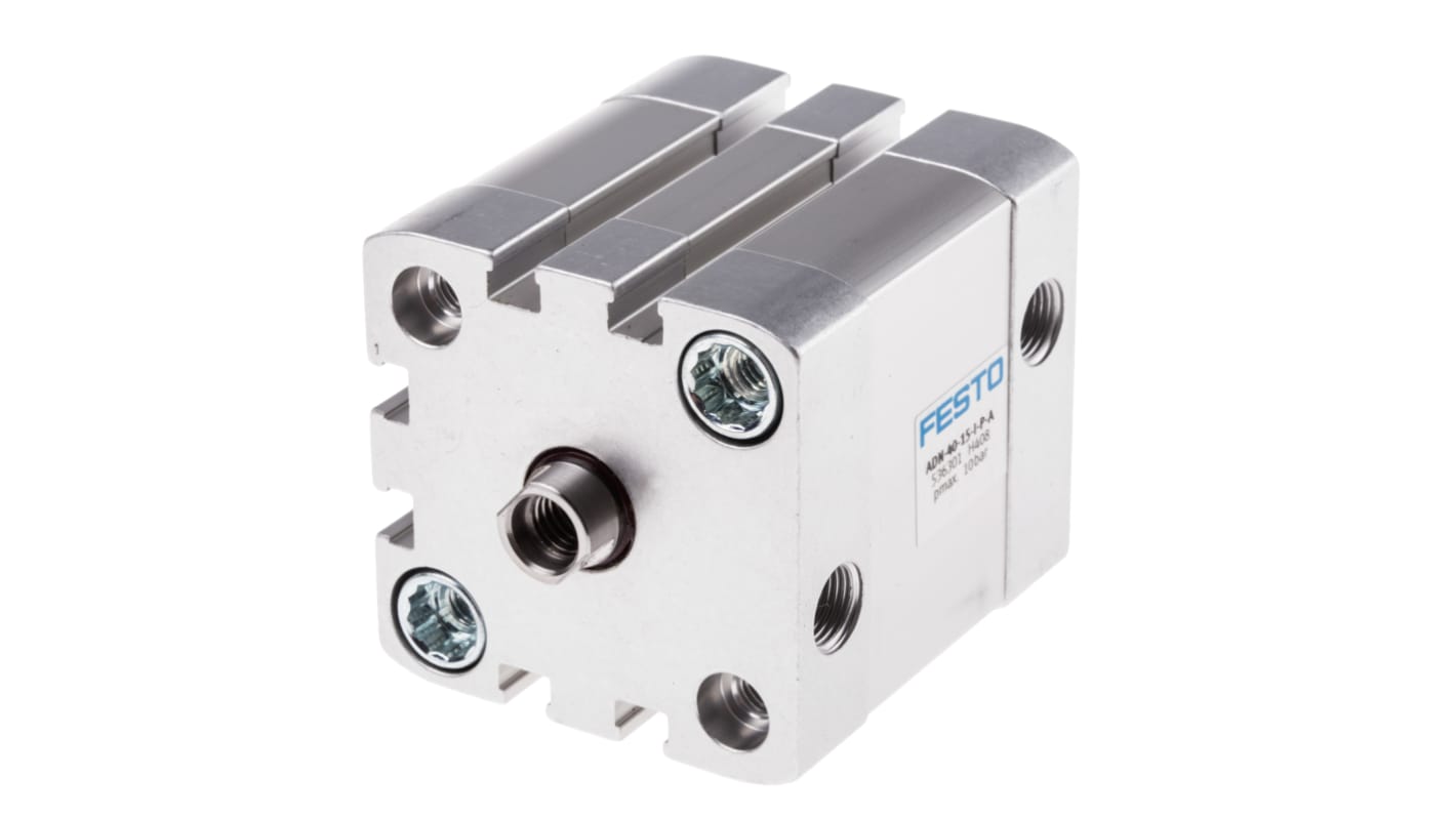 Festo Pneumatic Cylinder - 536301, 40mm Bore, 15mm Stroke, ADN Series, Double Acting