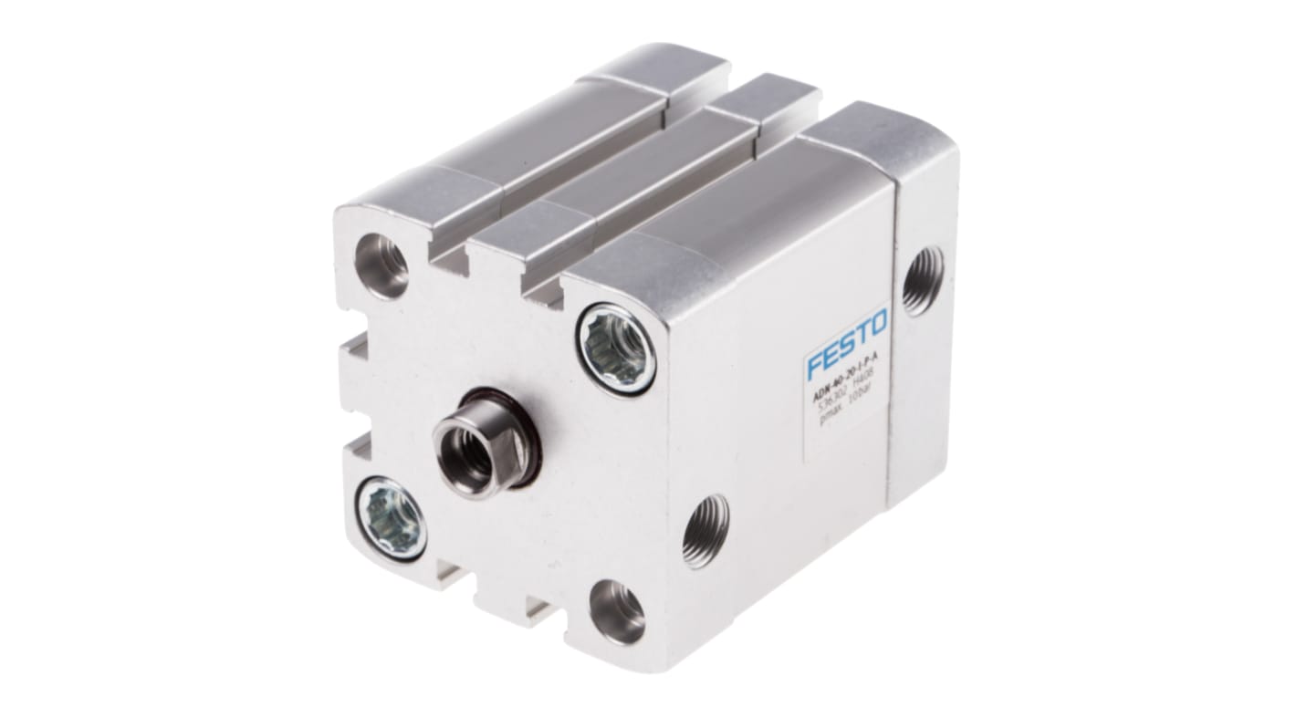 Festo ADN 536302, G 1/8 Pneumatikzylinder doppeltwirkend, Bohrung Ø 40mm / Hub 20mm, bis 10 bar