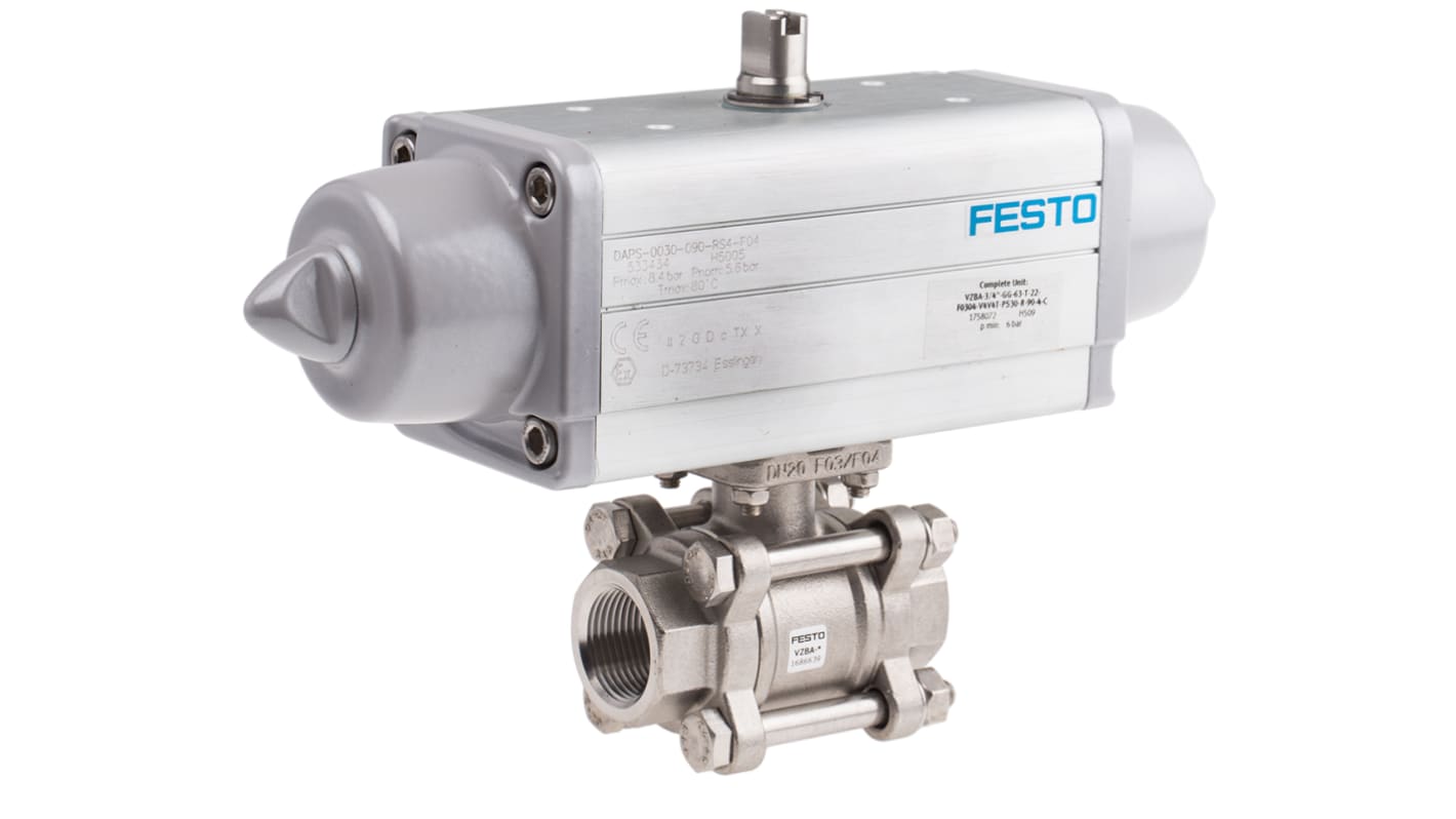 Festo Pneumatic 2 port Actuated Ball Valve - Single Acting