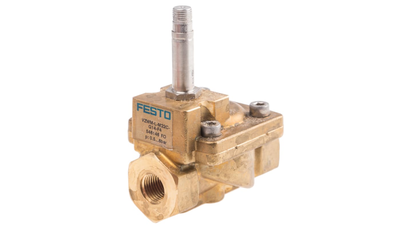 Electrodistributeur pneumatique Festo serie VZWM fonction 2/2, Bobine/Ressort, G 1/4