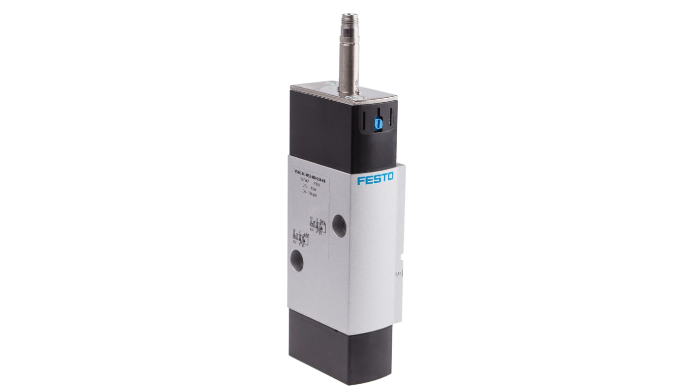 Electrodistributeur pneumatique Festo serie VSNC fonction 5/2, Bobine/Ressort, G 1/4, 24V c.c.