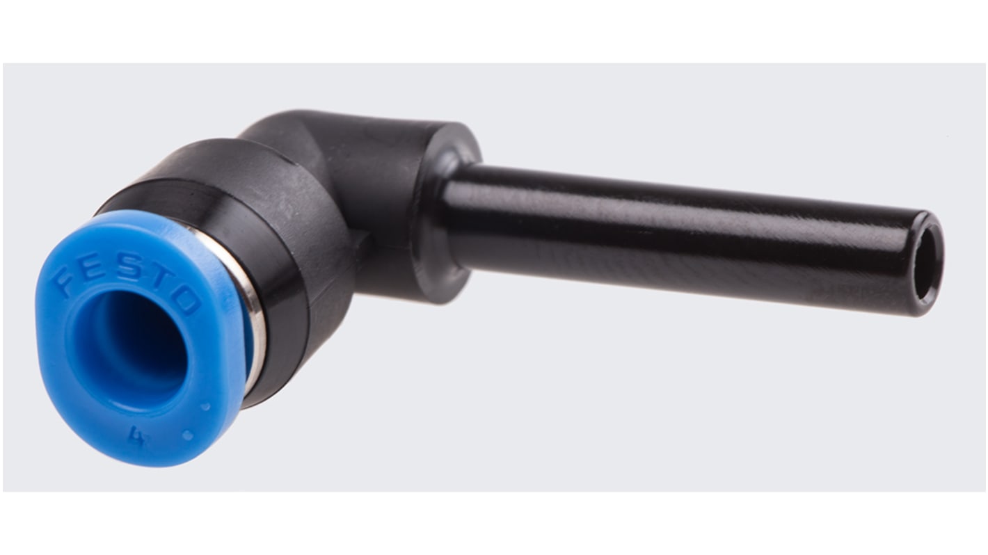Racor neumático Festo QSL, Adaptador de tubo a tubo acodado, , con. A Encaje a presión, 4 mm, con. B Encaje a presión,