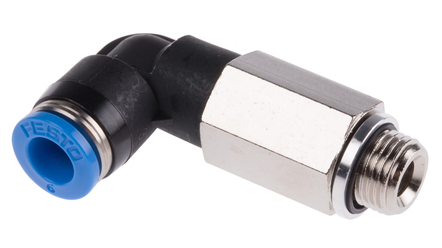 Adaptateur fileté coudé Festo QS vers Enfichable 6 mm G 1/8 Mâle