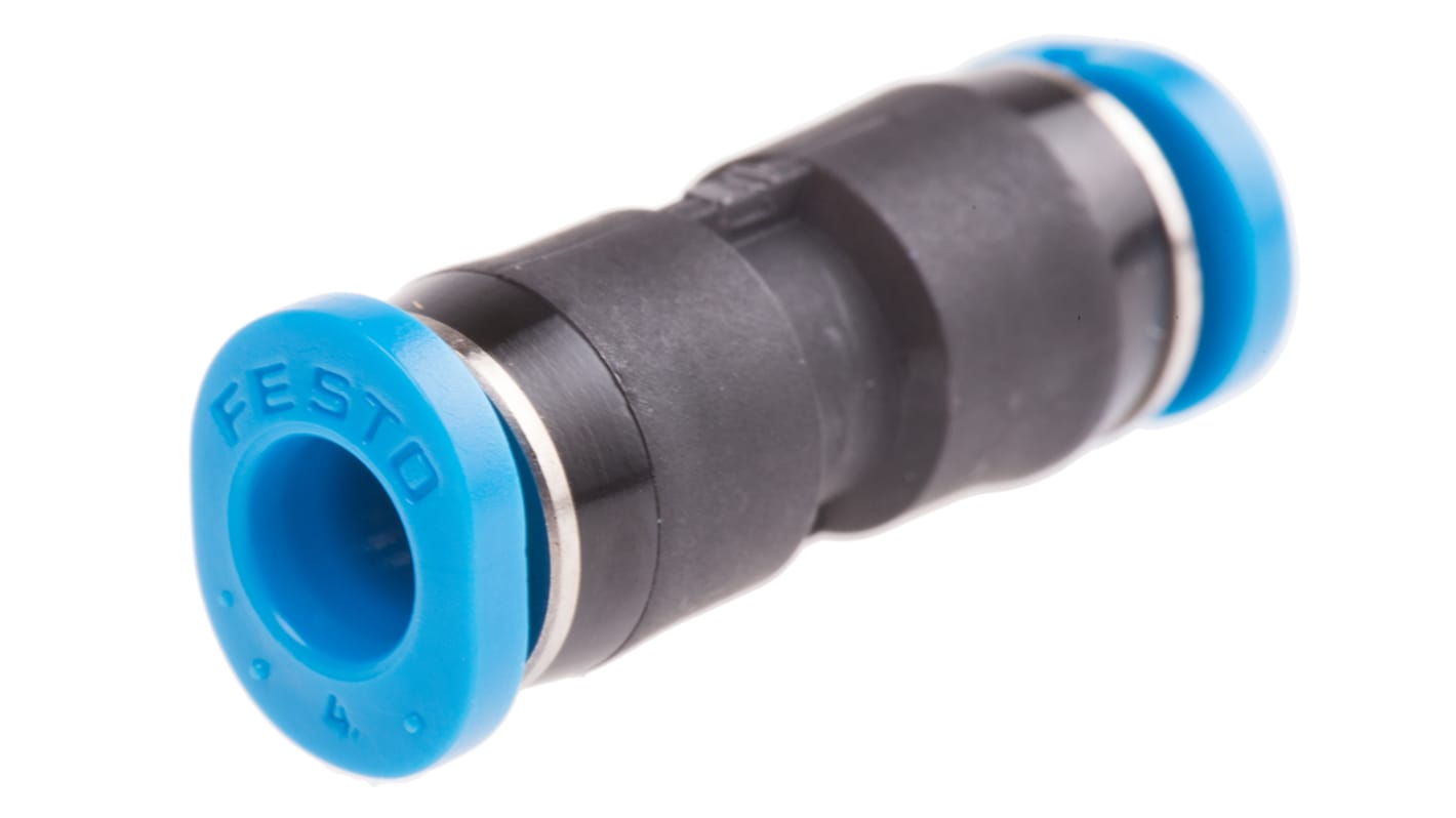 Racor neumático Festo QSM, Adaptador de tubo a tubo recto, con. A Encaje a presión, 4 mm, con. B Encaje a presión, 4 mm