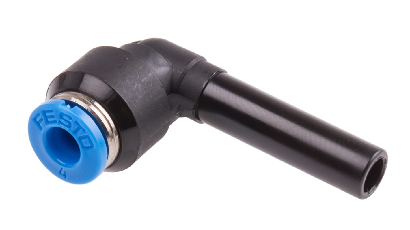 Racor neumático Festo QSL, Adaptador de tubo a tubo acodado, , con. A Encaje a presión, 6 mm, con. B Encaje a presión,