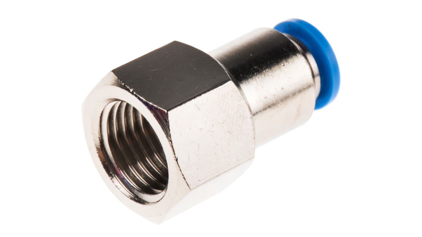 Festo QS Series Straight Threaded Adaptor, G 1/4 Female to Push In 6 mm, Threaded-to-Tube Connection Style, 153024