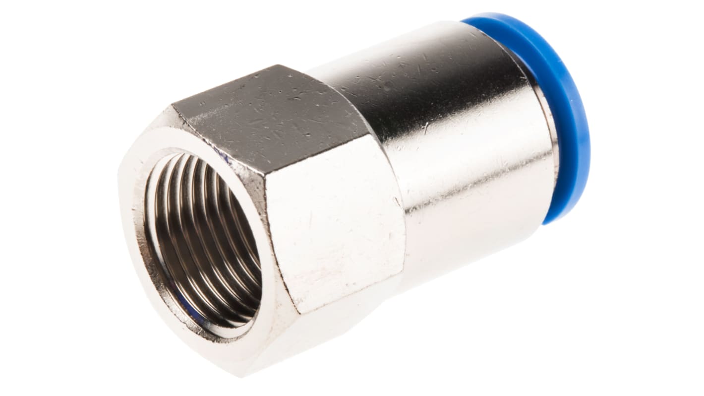 Festo QS Series Straight Threaded Adaptor, G 3/8 Female to Push In 12 mm, Threaded-to-Tube Connection Style, 153030