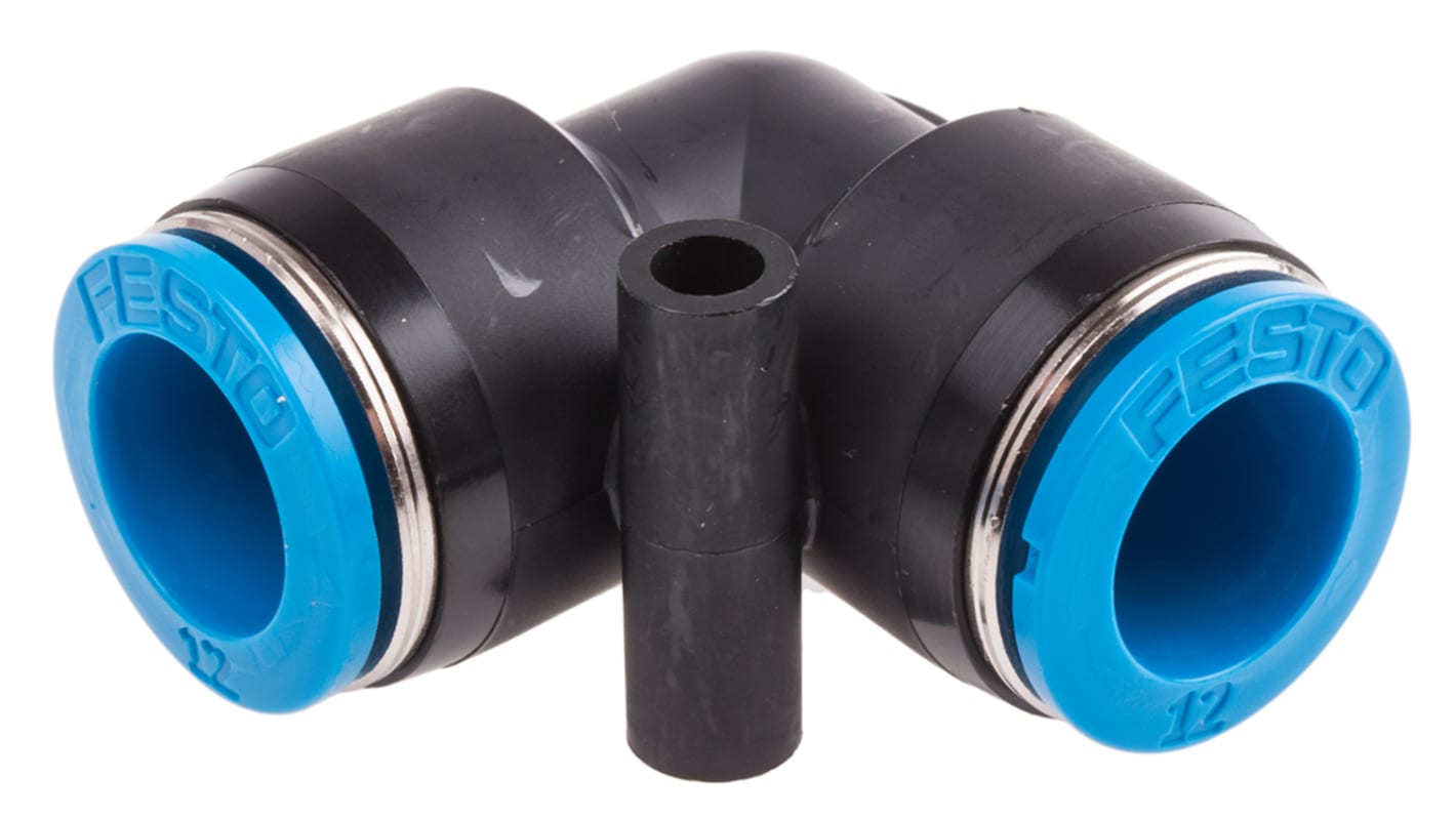 Festo QSL Series Elbow Tube-toTube Adaptor, Push In 12 mm to Push In 12 mm, Tube-to-Tube Connection Style, 153074