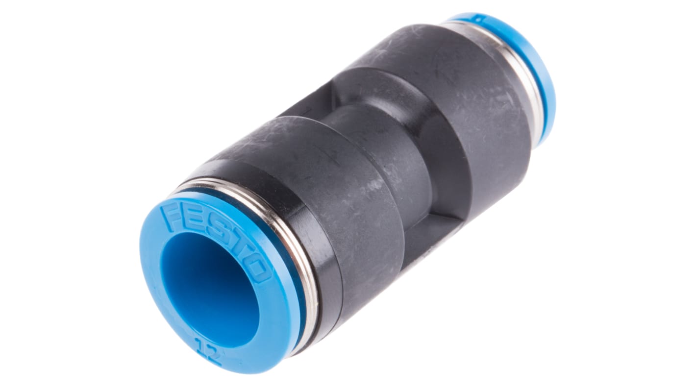 Festo QS Series Reducer Nipple, Push In 12 mm to Push In 10 mm, Tube-to-Tube Connection Style, 153040