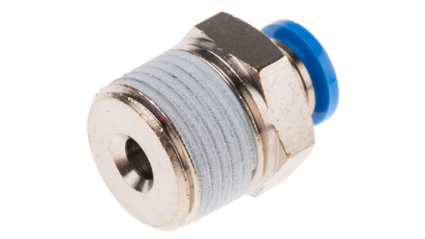 Festo QS Series Straight Threaded Adaptor, R 3/8 Male to Push In 6 mm, Threaded-to-Tube Connection Style, 190645
