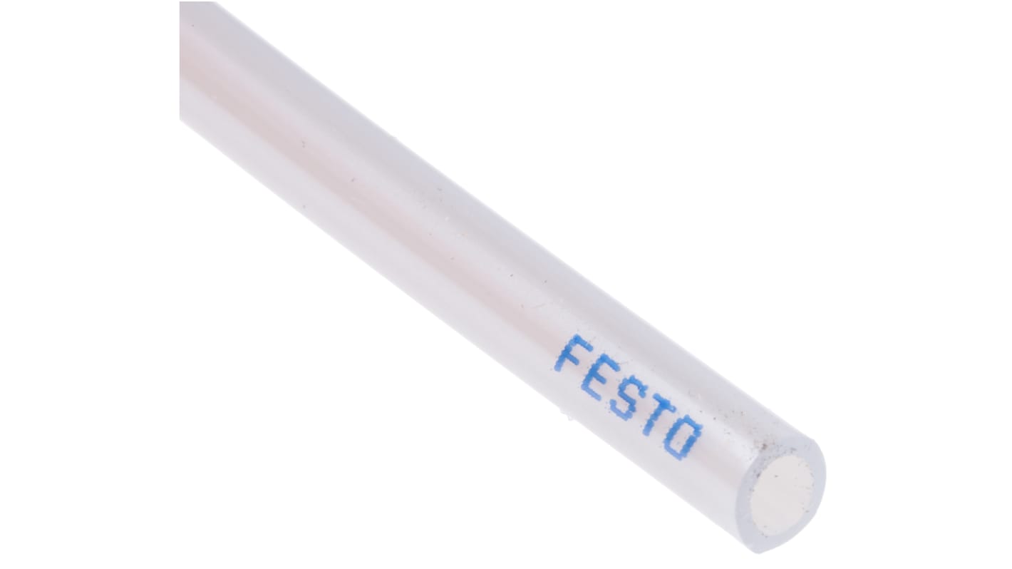 Festo PUN-H Druckluftrohr Polyurethan silbern, Innen-Ø 4mm / Außen 6mm x 50m bis 10 bar