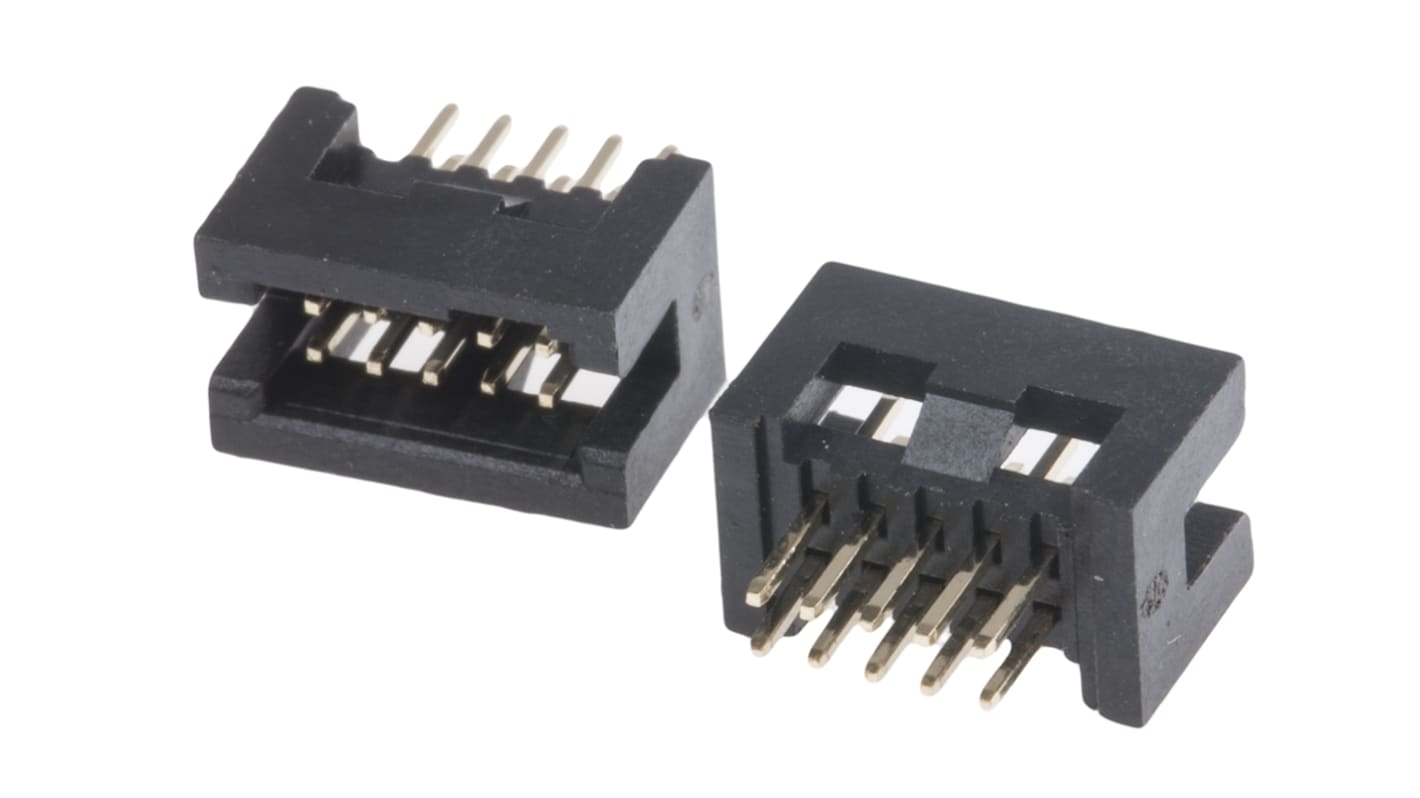 Conector macho para PCB RS PRO de 10 vías, 2 filas, paso 1.27mm, para soldar, Montaje en orificio pasante