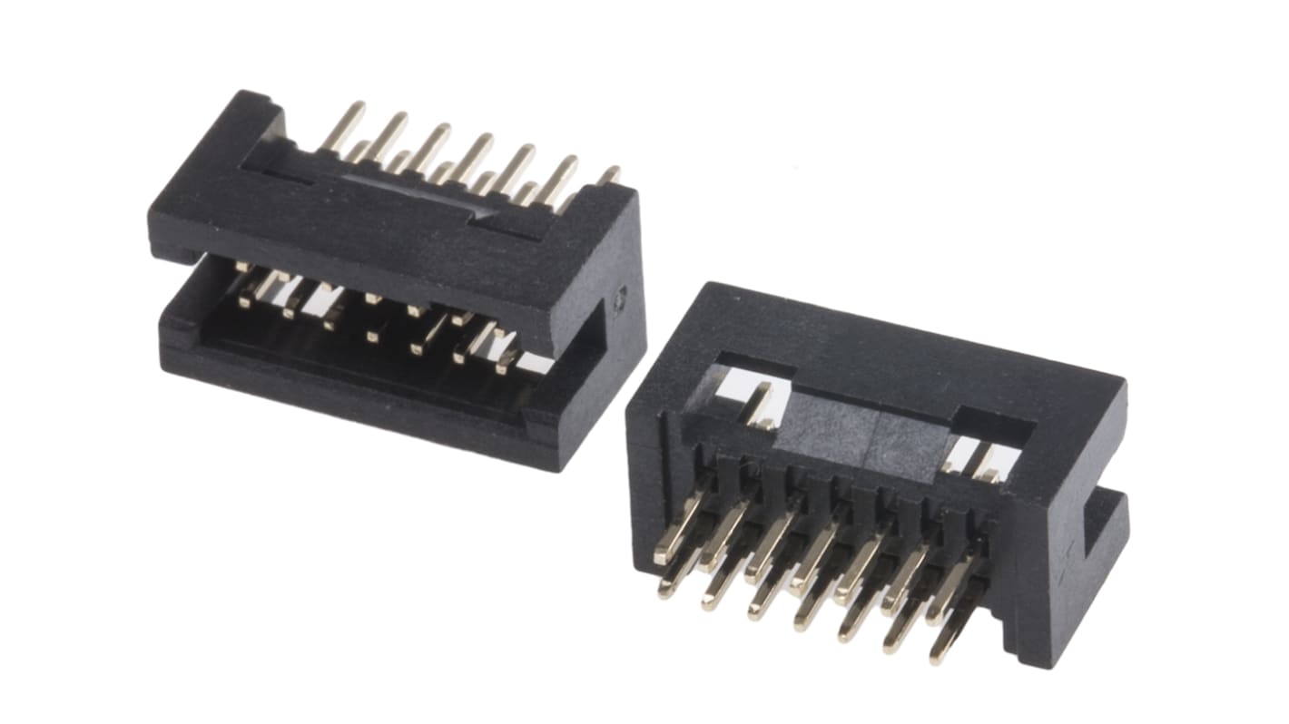 Conector macho para PCB RS PRO de 14 vías, 2 filas, paso 1.27mm, para soldar, Montaje en orificio pasante