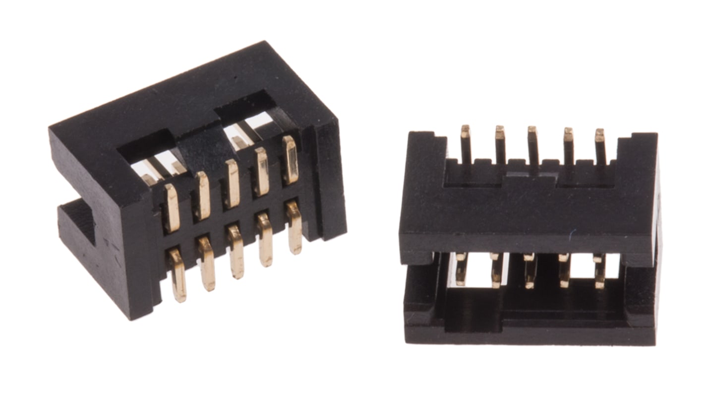 Conector macho para PCB RS PRO de 10 vías, 2 filas, paso 1.27mm, para soldar, Montaje Superficial