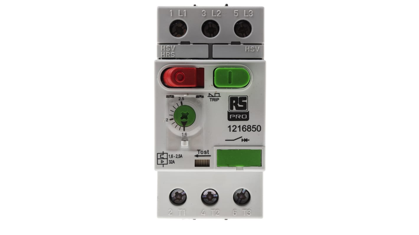 RS PRO 1.6 → 2.5 A Motor Protection Circuit Breaker