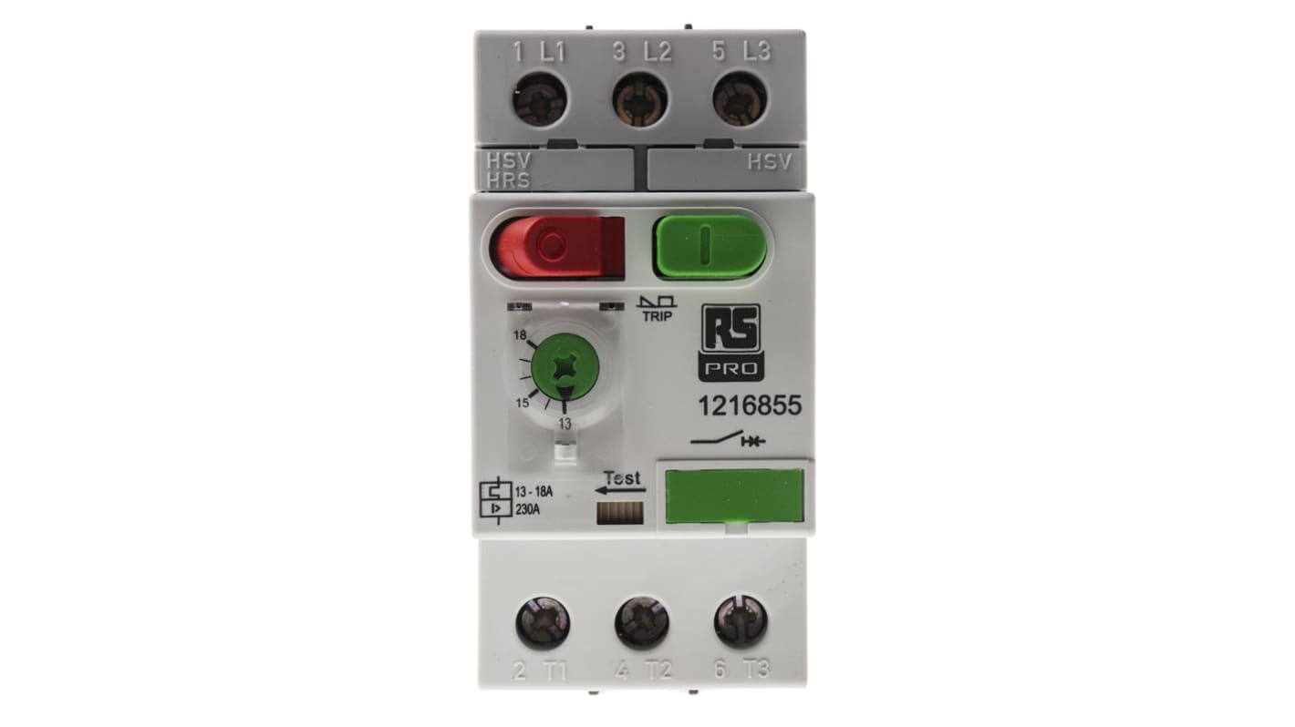 RS PRO 13 → 18 A Motor Protection Circuit Breaker