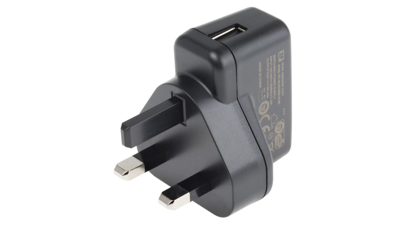 XP Power VEL05 Steckernetzteil AC/DC-Adapter 5W, 100V ac, 5V dc / 1A, UK-Netzstecker