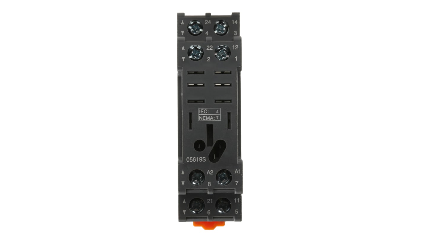 RS PRO 8 Pin 300V DIN Rail Relay Socket, for use with RS PRO RKL Relays DPDT