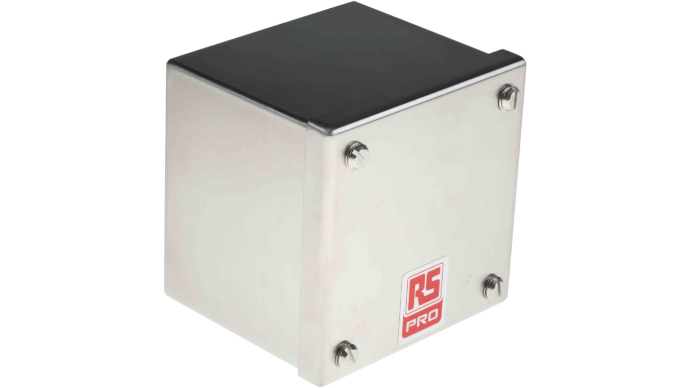 RS PRO 304 Stainless Steel Satin Adaptable Enclosure Box, 100mm x 100mm x 85mm
