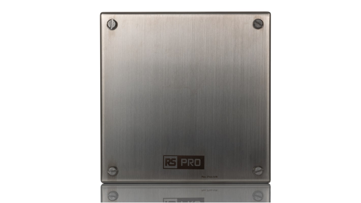 RS PRO Installationsdose, Satin 304 Edelstahl 160mm x 160mm x 85mm