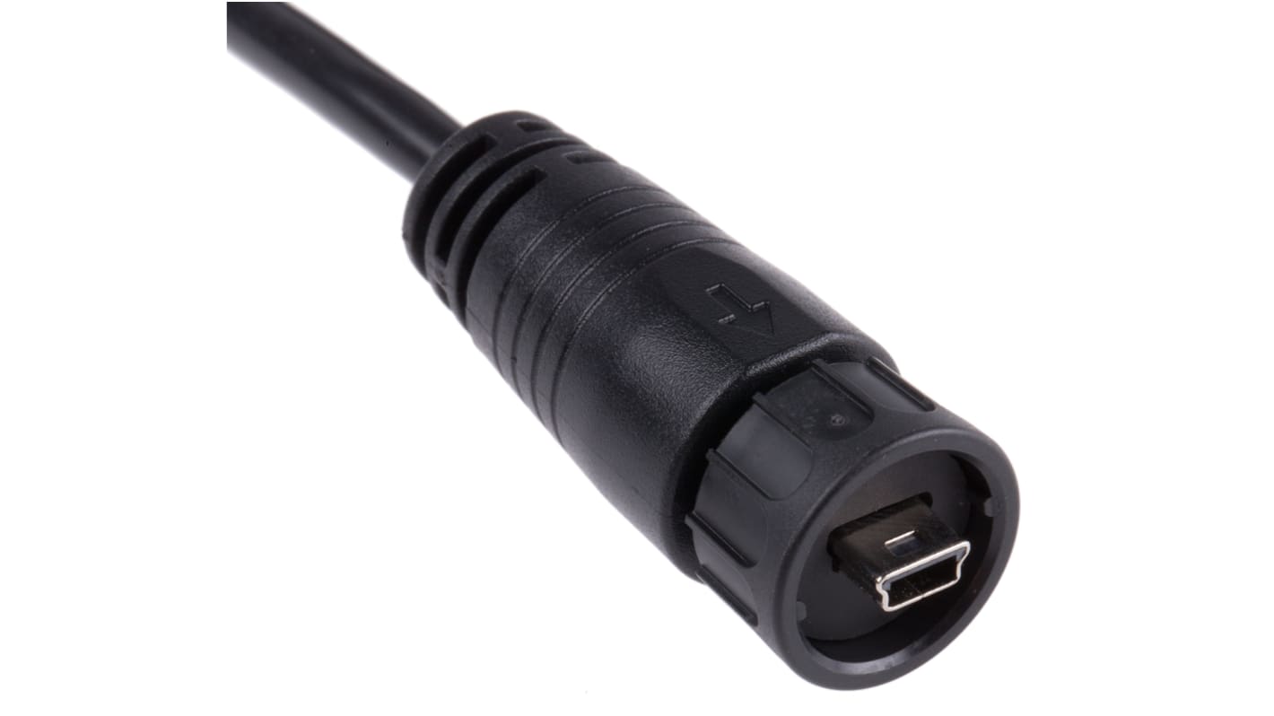 RS PRO USB-Kabel, Mini-USB B / USBA, 2m USB 2.0 Schwarz