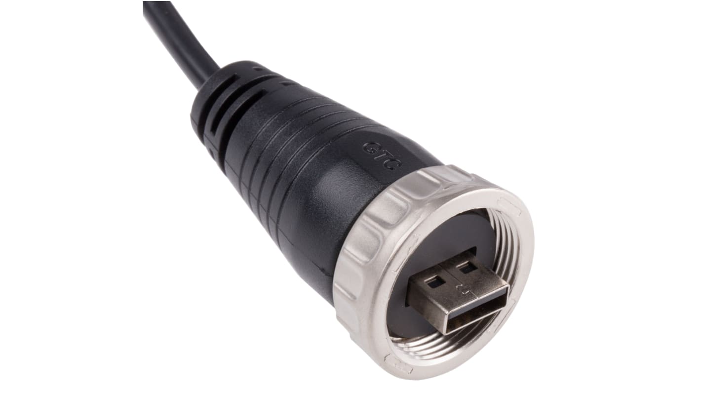 RS PRO USB-Kabel, USBA / USBA, 2.1m USB 2.0 Schwarz