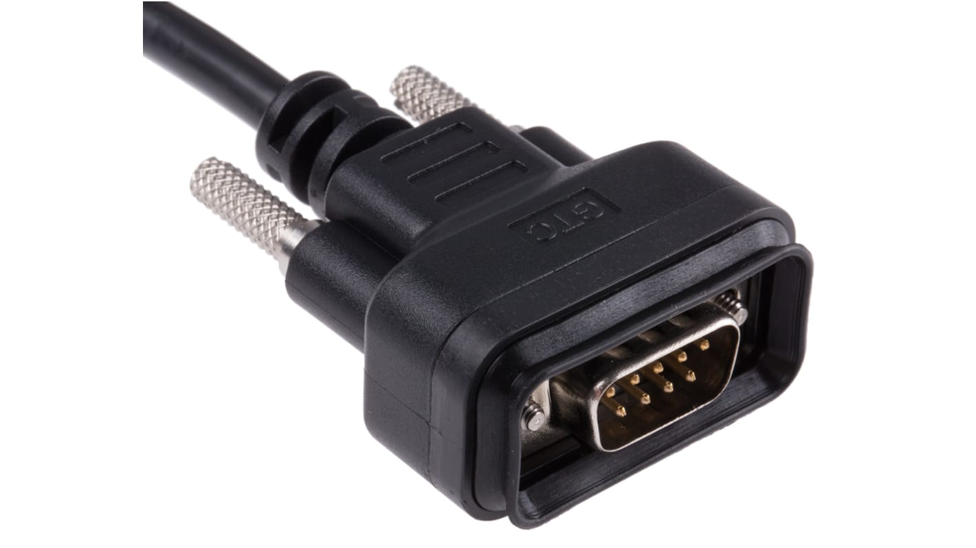 RS PRO Male 9 Pin D-sub Unterminated Serial Cable, 2m PVC