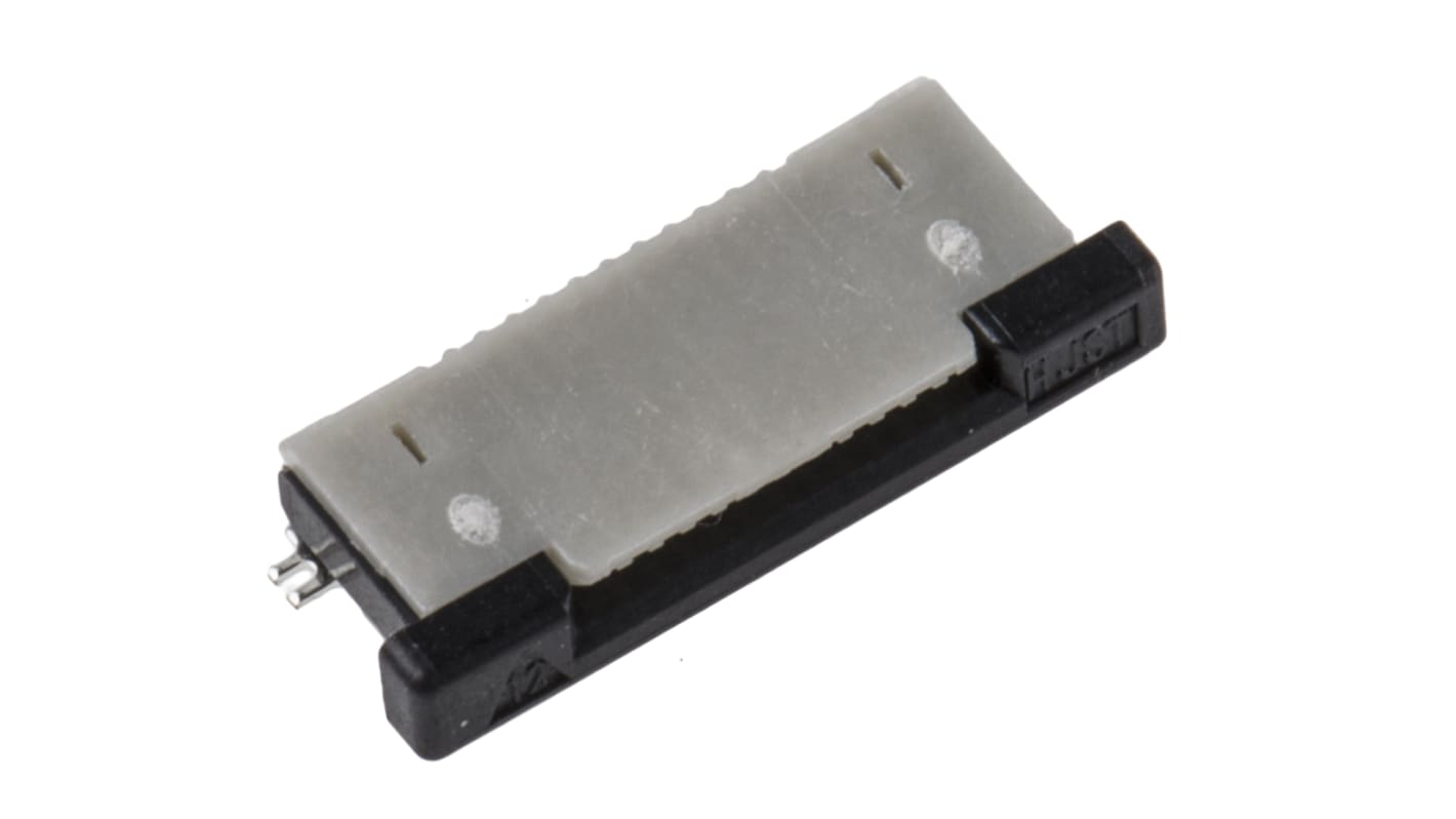 Conector FPC hembra Ángulo de 90° JST serie FLZ de 12 vías, paso 0.5mm, 1 fila, con bloqueo, para soldar