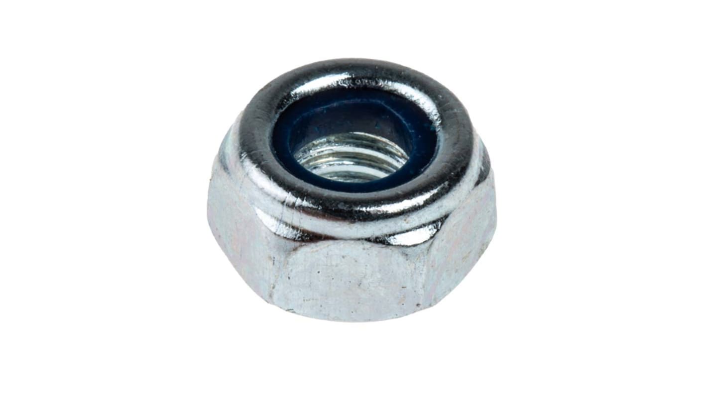 RS PRO, Bright Zinc Plated Steel Lock Nut, DIN 985, M6