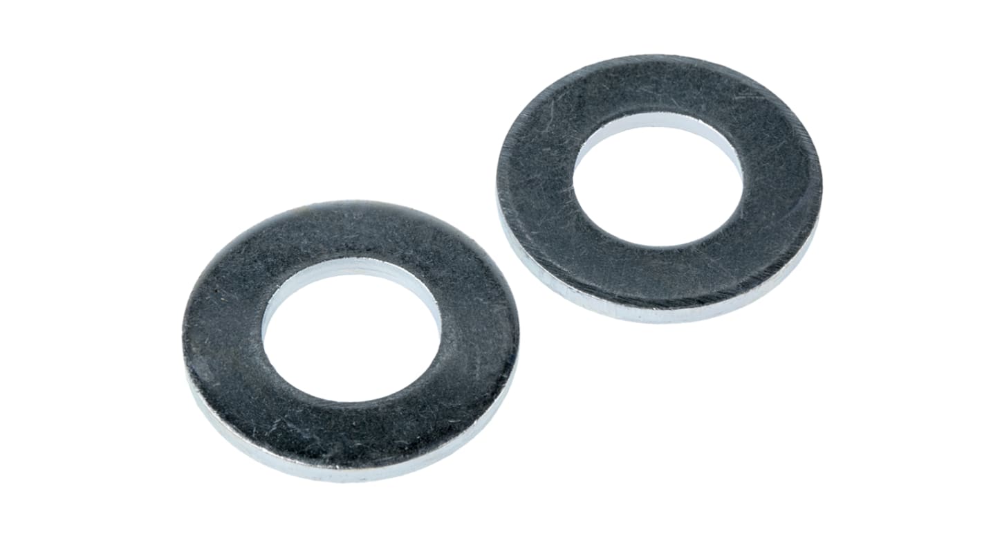 Bright Zinc Plated Steel Plain Washers, M16, BS 4320