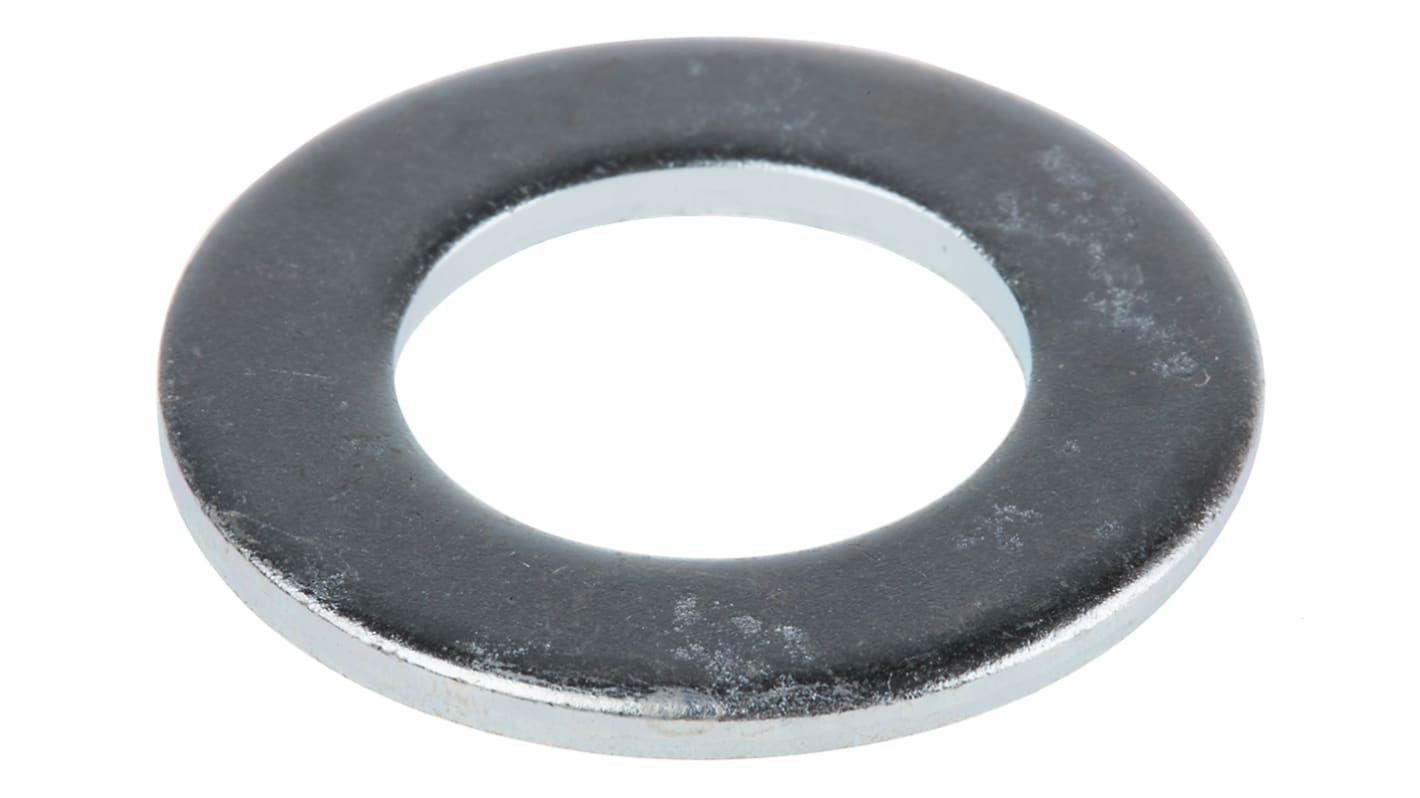 Bright Zinc Plated Steel Plain Washers, M16, BS 4320